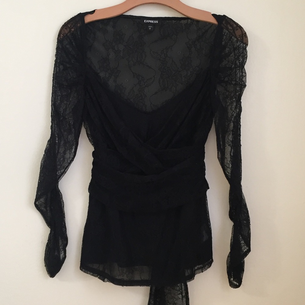 Express Black Lace Low Cut Body fit M